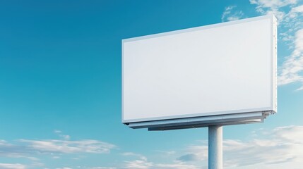 Large Outdoor Advertising Billboard Against Clear Blue Sky