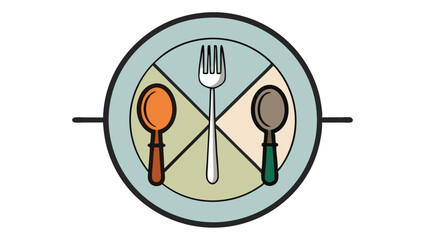 Minimalist Vector Design Featuring Utensils and Plate Icons