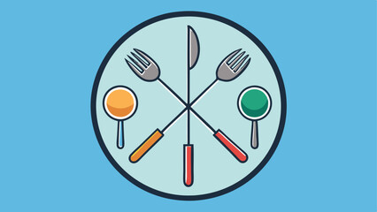 Minimalist Vector Design Featuring Utensils and Plate Icons
