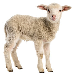 Fototapeta premium Young sheep lamb isolated on a transparent background