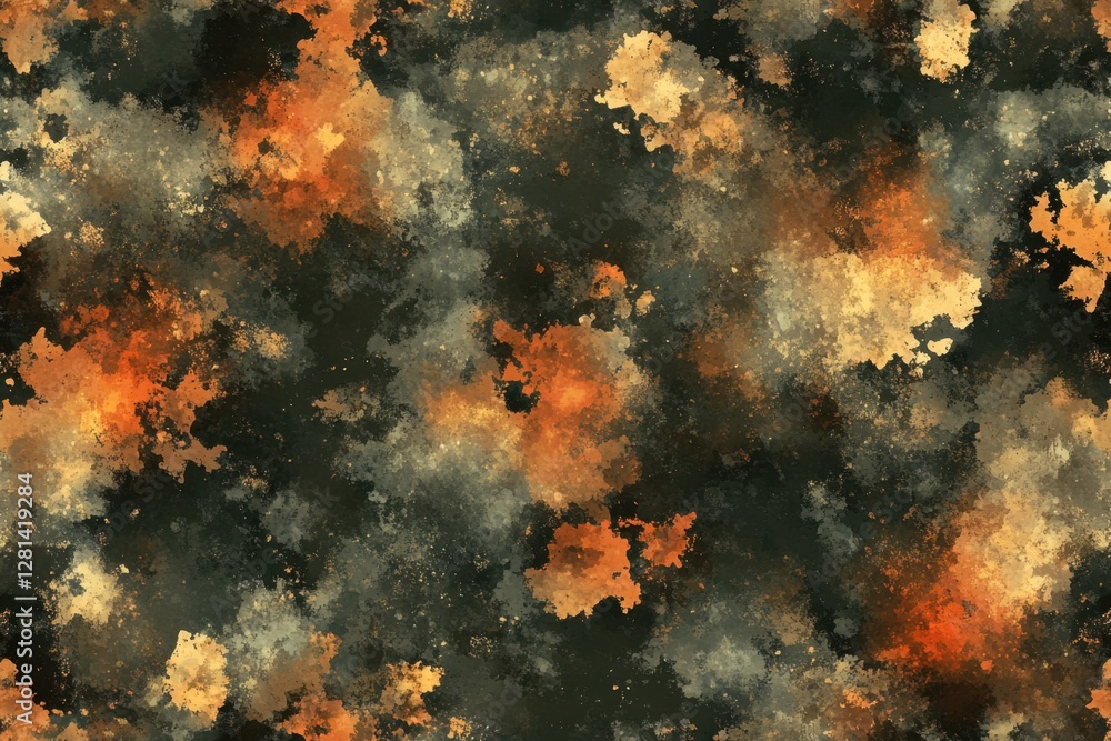 Poster abstract watercolor texture with shades of orange and black creating a dynamic and artistic backdrop