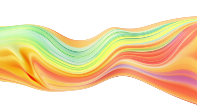 Colorful Wavy Abstract Design with Smooth Flowing Shapes and Dynamic Patterns on Transparent Background