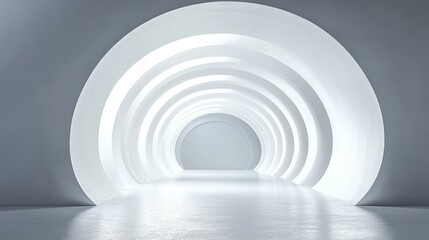 Naklejka premium Abstract Architectural Tunnel with Circular Arched Walls