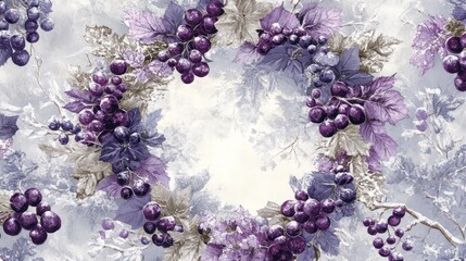 Winter Grapes Encircling a Frosty White Center