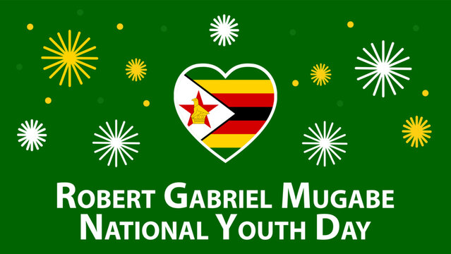 Robert Gabriel Mugabe National Youth Day vector web banner design illustration 