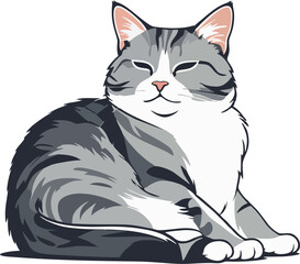 Lazy Cat Vector Illustration