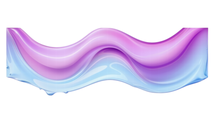 Fluid Abstract Wave Design with Soft Pink and Blue Gradients on a Transparent Background
