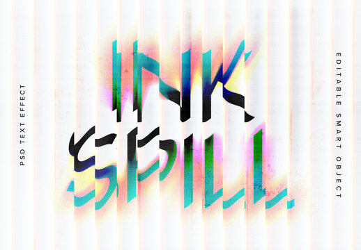 Colourful Distorted Text Effect Mockup