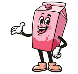 Milk Box Character Mascot Cartoon