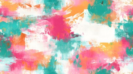 A colorful abstract expression of paint strokes across the canvas