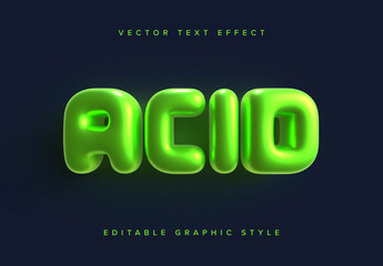 Neon Green Inflated Text Effect Mockup