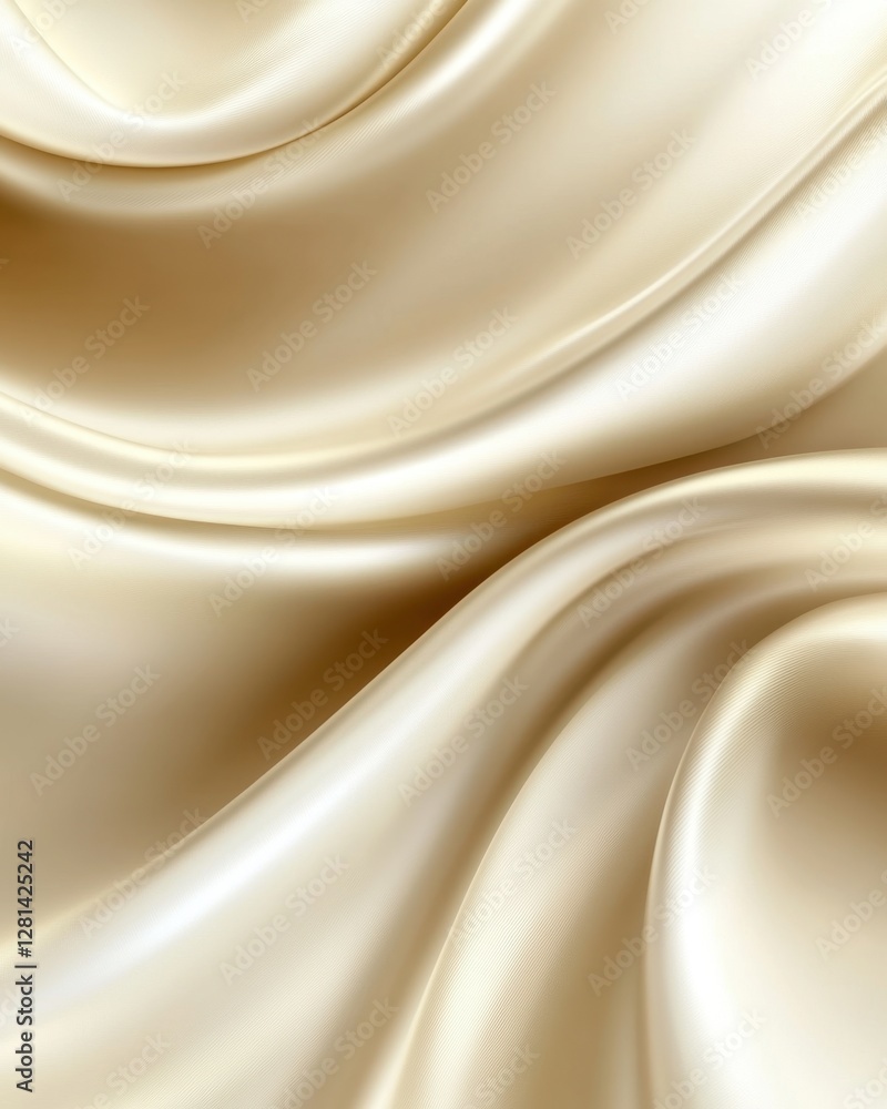 Poster elegant golden silk fabric background with flowing waves and smooth texture creating a luxurious sof