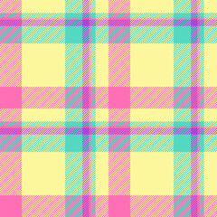 Delightful pastel plaid pattern in soft pinks, mint greens, and lavenders on a pale yellow background.  Ideal for textile designs, wallpapers, scrapbooking, and cheerful branding projects.