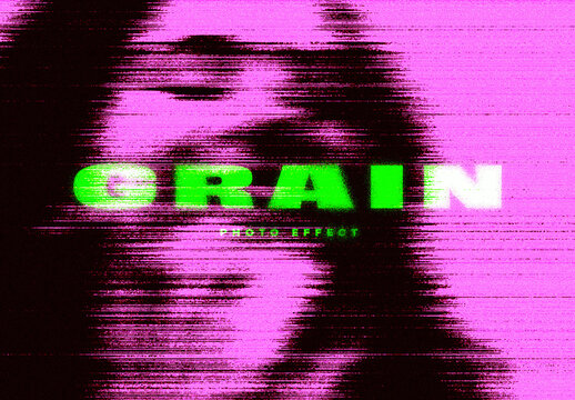 Distorted Grain Image Effect Mockup