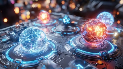 Futuristic Energy Spheres: A Sci-Fi Technological Marvel