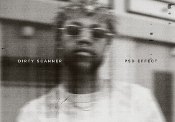Dirty Scanner Image Effect Mockup