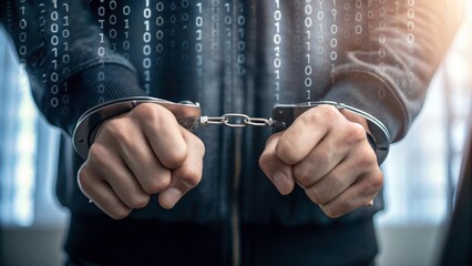 Dramatic Conceptual Image of Cybercrime and Digital Arrest