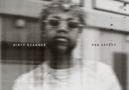 Dirty Scanner Image Effect Mockup