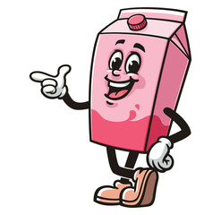 Milk Box character mascot cartoon with an idea