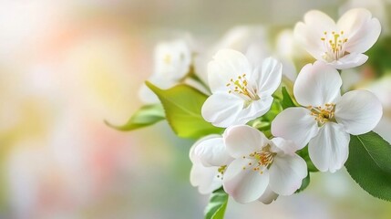 Obraz premium Cherry blossoms bloom with delicate petals, embodying serenity and renewal.