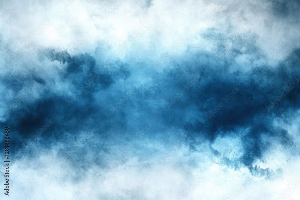 Aufkleber abstract blue smoke or clouds with a gradient effect, creating a calm atmosphere.