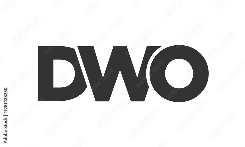 Poster dwo logo design template with strong and modern bold text. initial based vector logotype featuring s