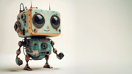 Cute little pastel colored robot