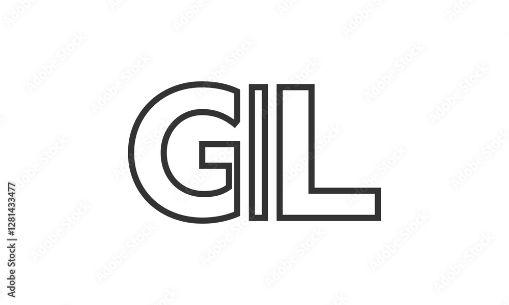 Fototapete gil logo design template with strong and modern bold text. initial based vector logotype featuring s