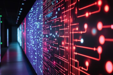 Illuminated Data Corridor Network Visualization