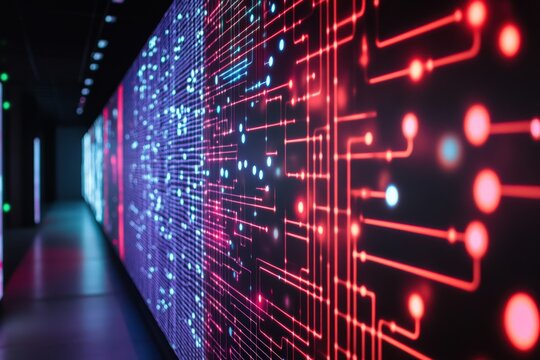 Illuminated Data Corridor Network Visualization