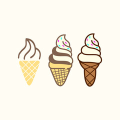 ice cream set of vector design