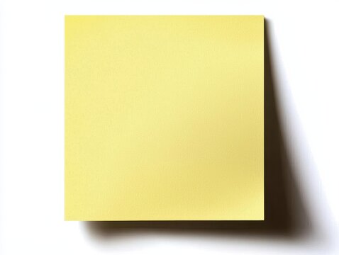 A plain yellow sticky note with a subtle shadow, ideal for reminders and notes.