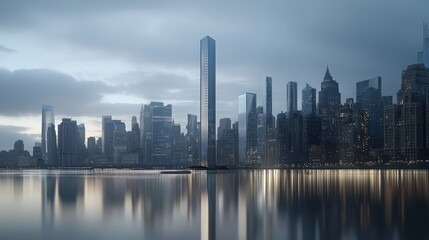 Obraz premium Modern City Skyline at Dusk.