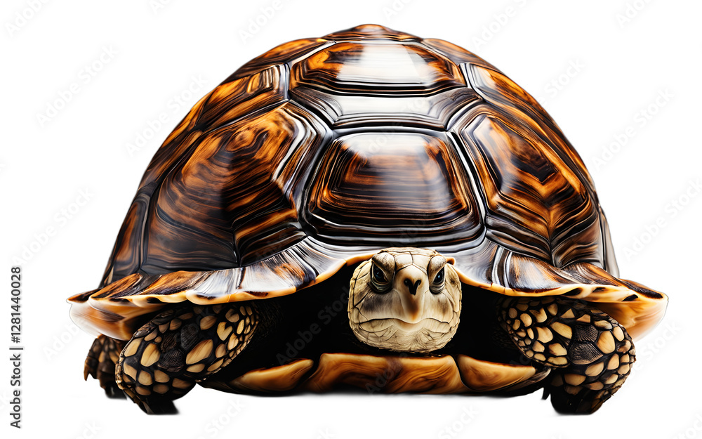 Aufkleber A detailed tortoise shell with natural patterns, isolated on a empty plain background