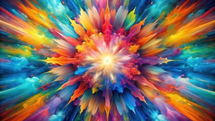 Obraz premium artistic explosion on canvas, vibrant hues