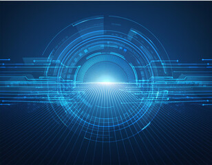 Fototapeta premium blue abstract technology background speed connection network technology concept futuristic cyberspace background