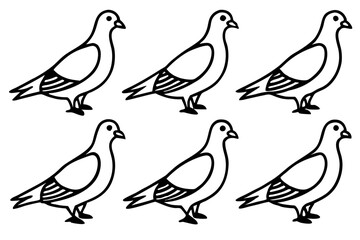 Elegant Pigeon Outline Design