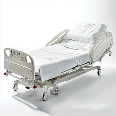 Fototapeta premium Hospital bed on a white background