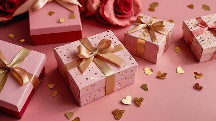 gift box with pink ribbon and bow