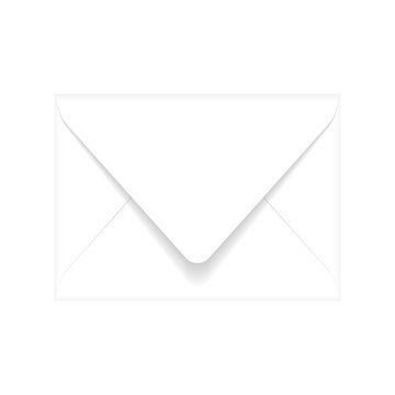 White slightly open envelope mockup template. Euro flap luxury mailing envelope for wedding, invitations, graduation, birthday, party and more. Ready to use for your design or business.