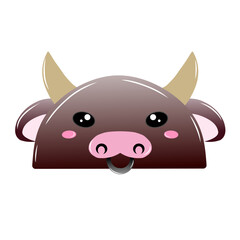 cute cow vector design, drawing cartoon cow face, drawing cow face easy and simple full color for kids