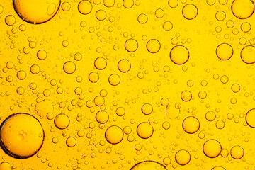 Yellow Macro Drink Bubbles,Focus boiling yellow oil spread widely bubble texture full frame and macro many various droplets,Yellow fat, like obesity cells, under the microscope, is a chemical process 