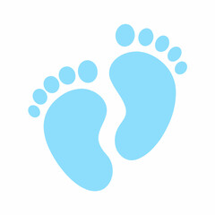 footprint on blue background