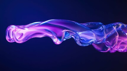Obraz premium Tridimensional Abstract Fluid Shapes in Shades of Purple and Blue