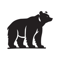 Vector bear silhouette isolated on white background