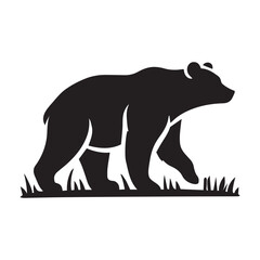 Vector bear silhouette isolated on white background