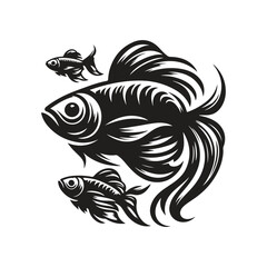 Aquarium Fish Silhouette Vector Design