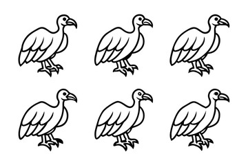 Fototapeta premium Elegant Vulture Outline Pack