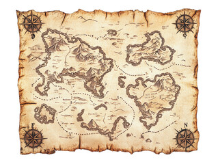 Isolated Treasure Map Vintage