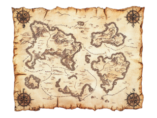 Isolated Treasure Map Vintage